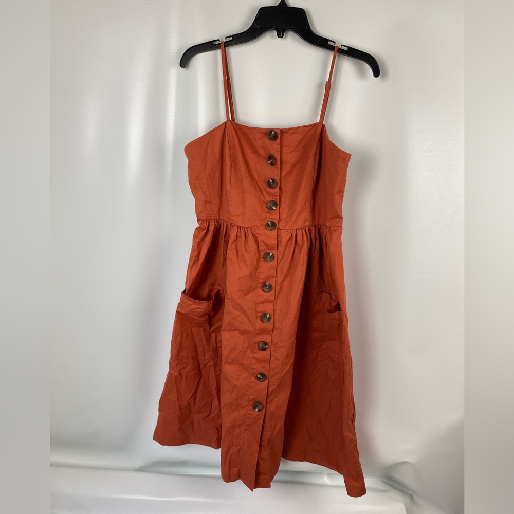 Cotton Orange button down dress size large